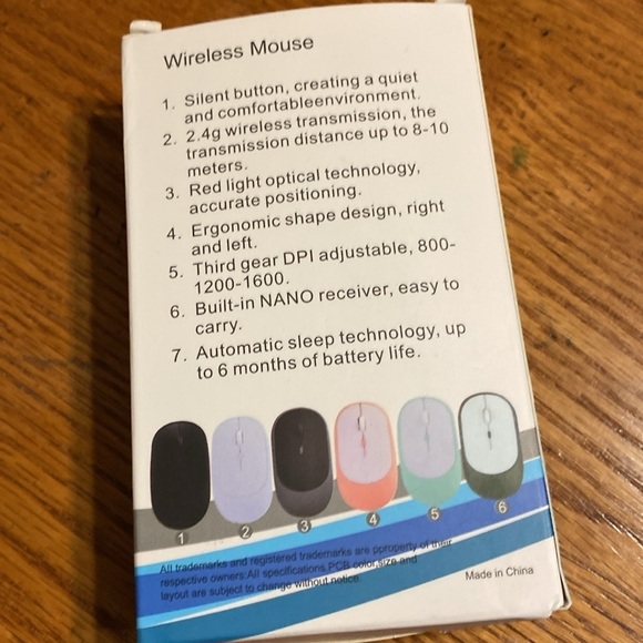 Wireless mouse 6 months battery life stated on box - Picture 2 of 4